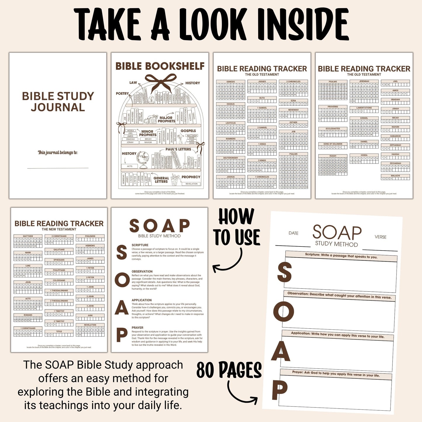 SOAP Bible Study Journal - Brown